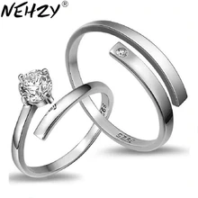 Anillo de plata de cristal con cuatro garras para mujer, sortija de boda de alta calidad, estilo retro, 2016