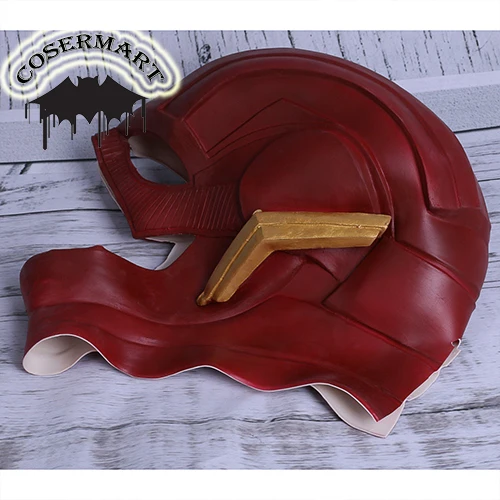 2017 Movie Justice League Mask The Flash Red Mask Latex Cosplay Costume Adult Halloween Helmet Flash Accessories Handmade New 1