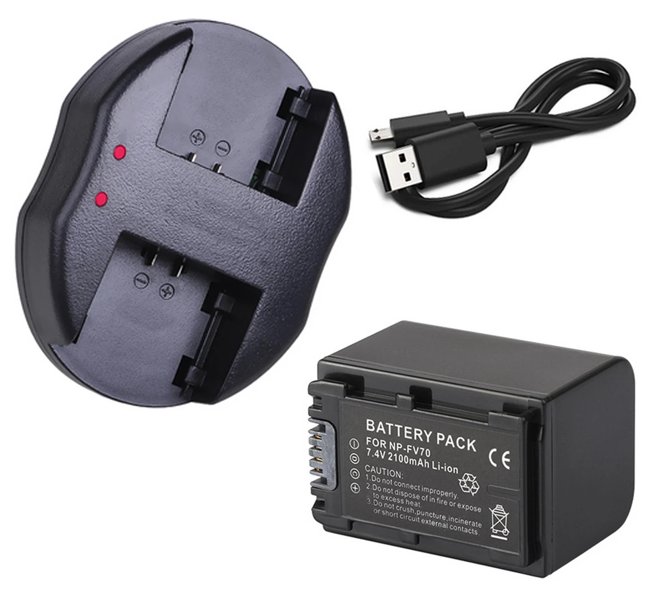 Battery Charger NP-FV50 USB Sony HDR-CX210E HDR-CX115 HDR-CX410VE HandyCam 