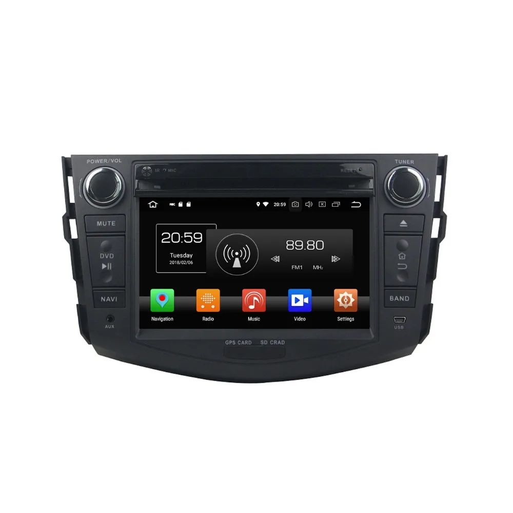 Excellent 2 din 7" Android 8.0 Car Radio DVD GPS Stereo Multimedia for Toyota RAV4 2006-2012 4GB RAM Bluetooth WIFI USB DVR Mirror-link 0