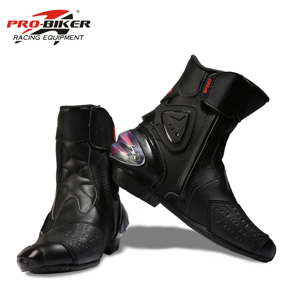 Мужские мотоциклетные ботинки PRO BIKER SPEED BIKERS кожаные для езды на мотоцикле