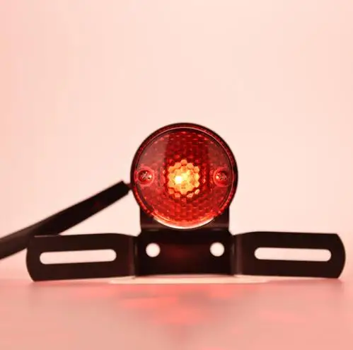 Универсальный 12 В красный объектив мотоцикла тормозной задний Кронштейн номерного знака задний фонарь