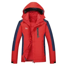 Зимняя Лыжная куртка мужская водонепроницаемая Сноубордическая куртка зимний пуховик ветрозащитная двухкомпонентная Мужская лыжная куртка теплая плюс размер бренд