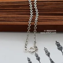 Black 925 sterling silver jewelry small radius of chain of Thai silver restoring ancient ways women necklace 51 cm long гвоздики set of thai silver square 925