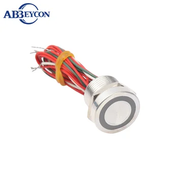 

Abbeycon Green Red Ring LED Light Stainless IP68 Latching 12V 24V 2A 16mm Waterproof Flat Head Wired Silver Micro Piezo Switch