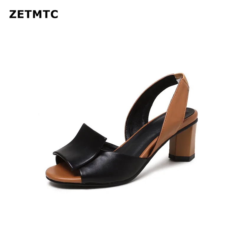 Летняя обувь ZETMTC 2019 женские сандалии разных цветов Стильные черные вечерние