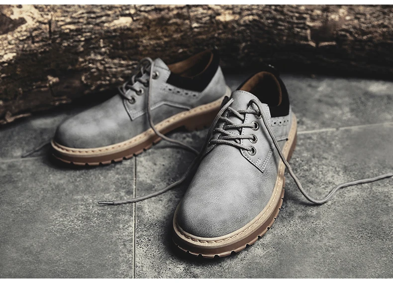 DESERT RAM Brand Men's Boots Mens Leisure Warm Shoes Men Casual Leather Martins Boots Male Winter Retro Black Brown Tooling Shoe (15)