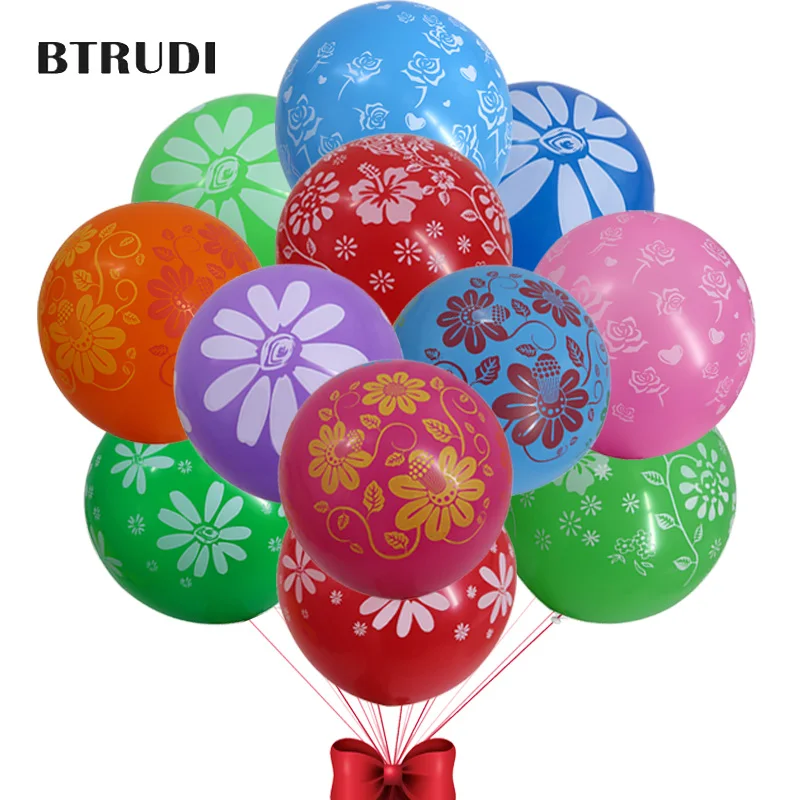 BTRUDI 30/50 шт./лот цветные печатные шары 100% латексные цветы воздушные детская
