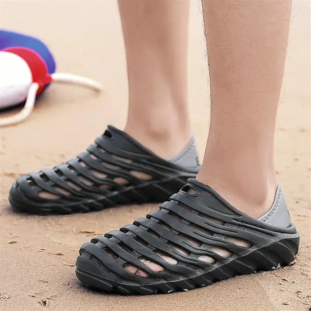 Summer Men Fashion Flats Hollow Out Hole Beach Breathable Sandals light Casual Shoes Soft EVA Injection Comfortable