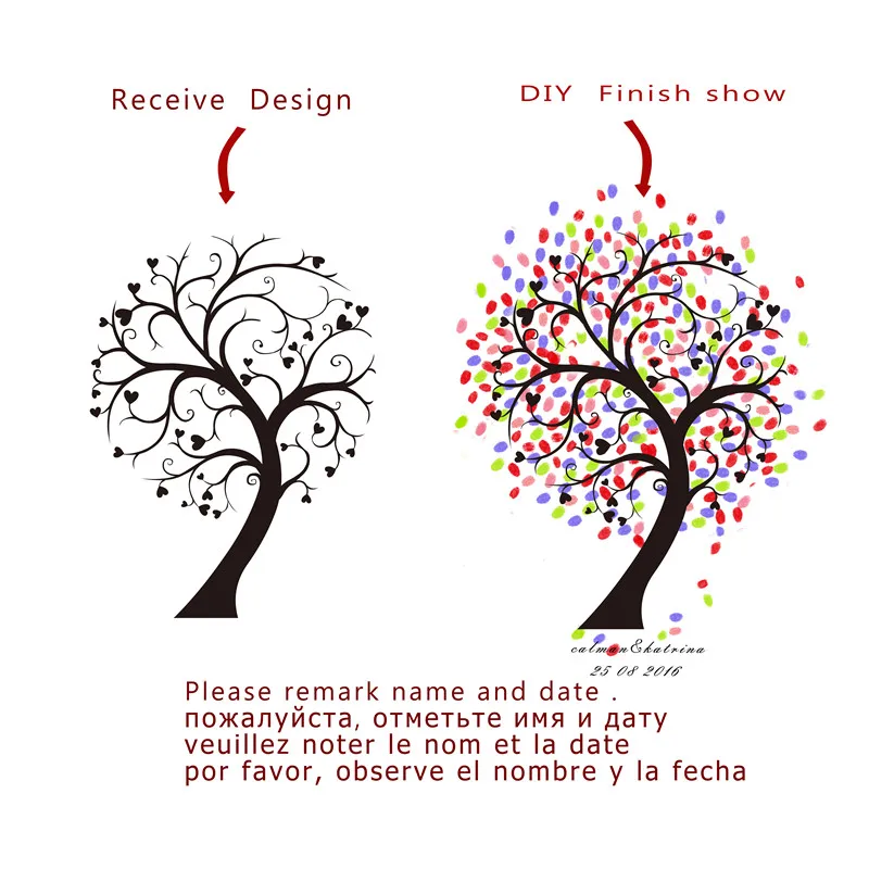 Curving A beaiful Tree Like a Dancing Person  DIY Fingerprint Guestbook Souvenir Best Gift for Birthdays Weddings  Anniversary
