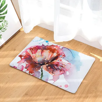 

CAMMITEVER Ink Painting Beautiful Flower Bedroom Carpets Florals Area Rug for Living Room Floral Girly Floor Rug Play Mat