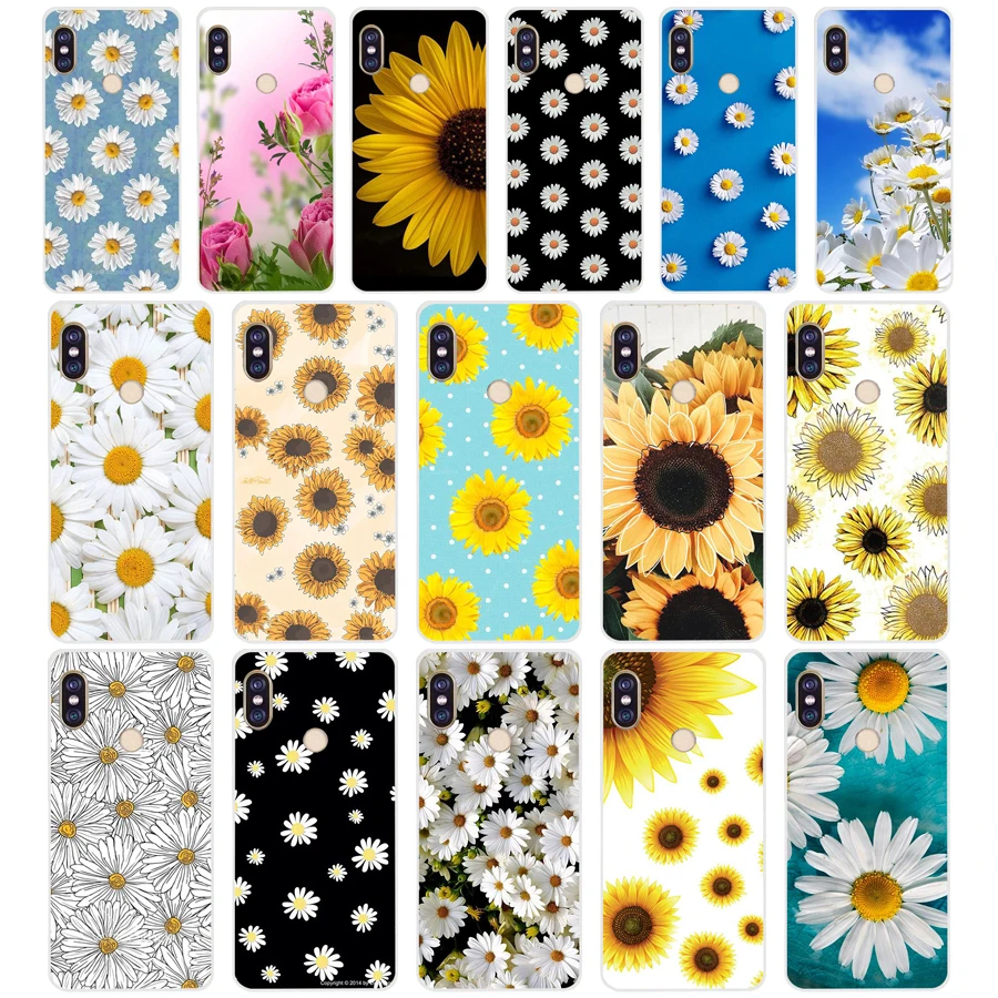 

138 ZX Cute Summer Daisy Sunflower Floral TPU Soft Silicone Phone Case for Xiaomi Redmi Note 4 4X 5 7 6 pro plus a2 lite Cover