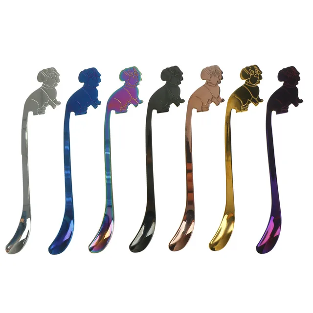 Special Price Dessert Drink Tea Spoon Bar Cafe Tool 1PCS Stainless Steel Long Handle Cocktail Stirring Spoon Cute Dog Shape Coffee Scoops