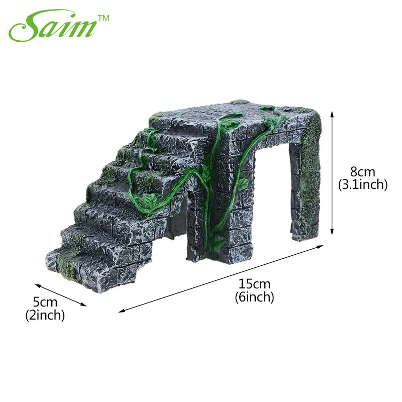 Saim из смолы для черепах-амфибий черепаха греется рептилия платформа бак водная скала лестница греется восхождение на остров для аквариума
