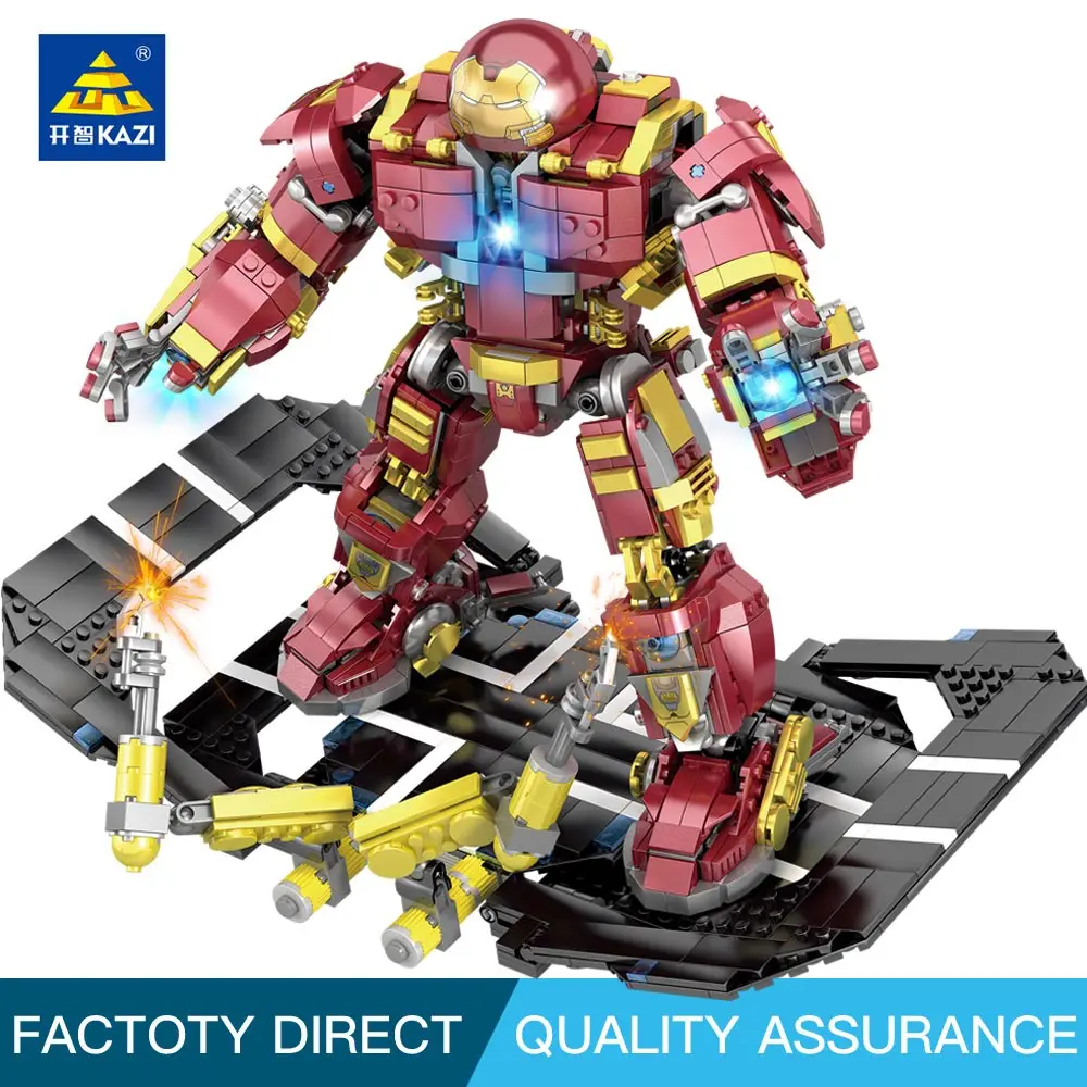 

KAZI 1621 pcs Compatible With Legoingly Marvel Super Heroes Iron Man Hulk Buster Building Blocks toys for children
