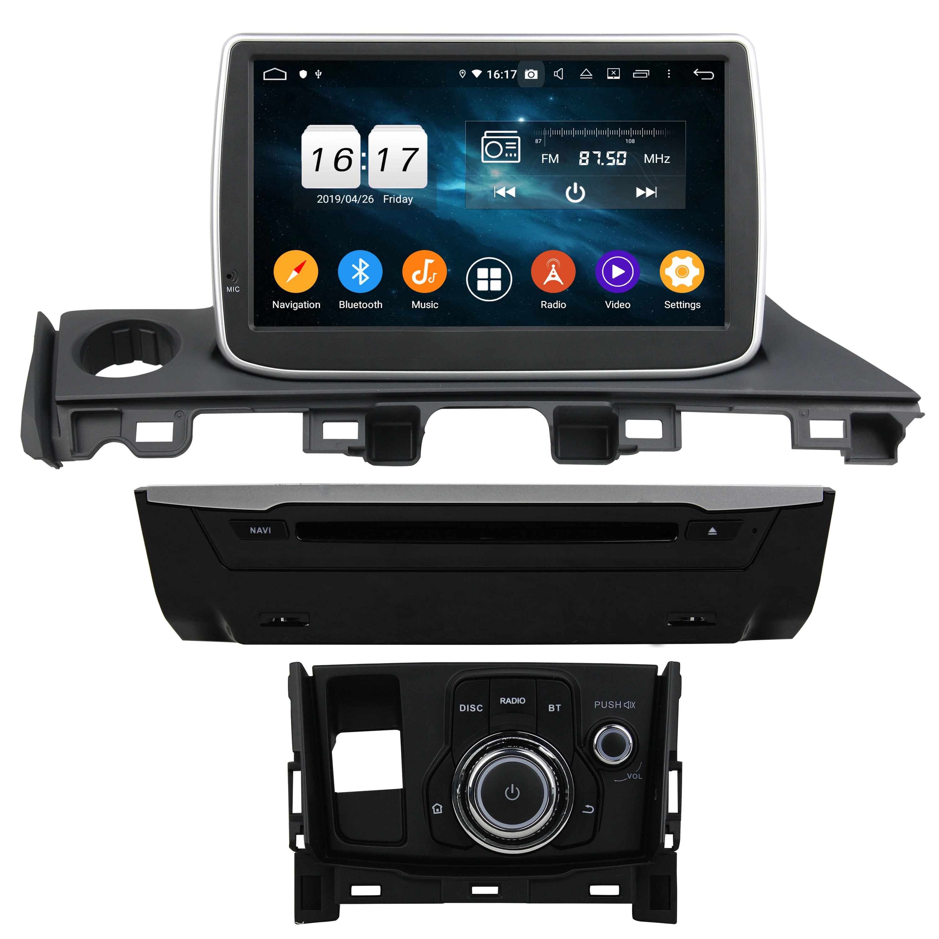 Clearance 8-Core 1 din 9" Android 9.0 Car Stereo Radio dvd Player for Mazda 6 Atenza 2017 GPS Bluetooth 4.2 WIFI USB Mirror-link 4gb+32gb 1