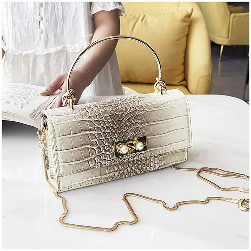 

2019 New Alligator Panelled Chain Shoulder Messenger Bags High Quality Women Purses and Handbags Sac A Main