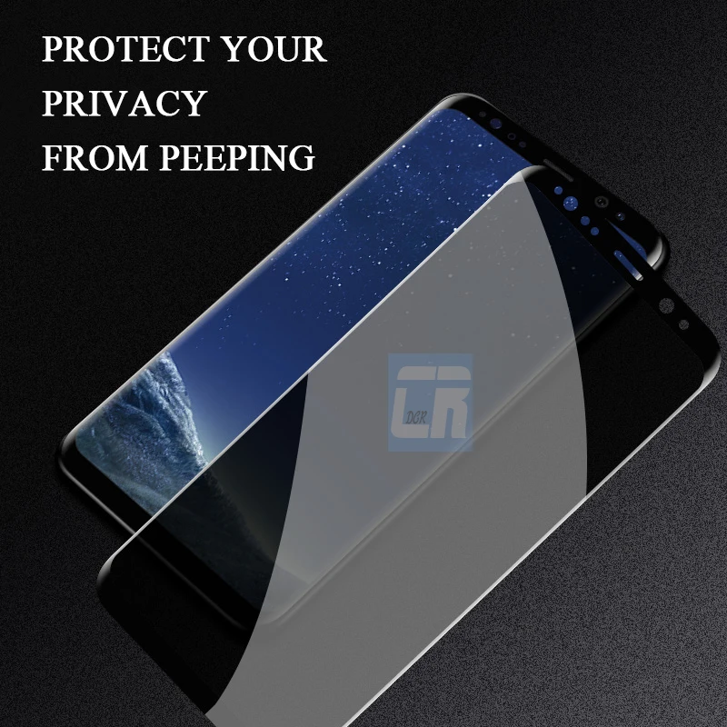 3D изогнутое анти шпионское полное покрытие закаленное стекло для samsung Galaxy S8 S9 Plus Защита экрана для samsung Note 8 9 Пленка Конфиденциальности
