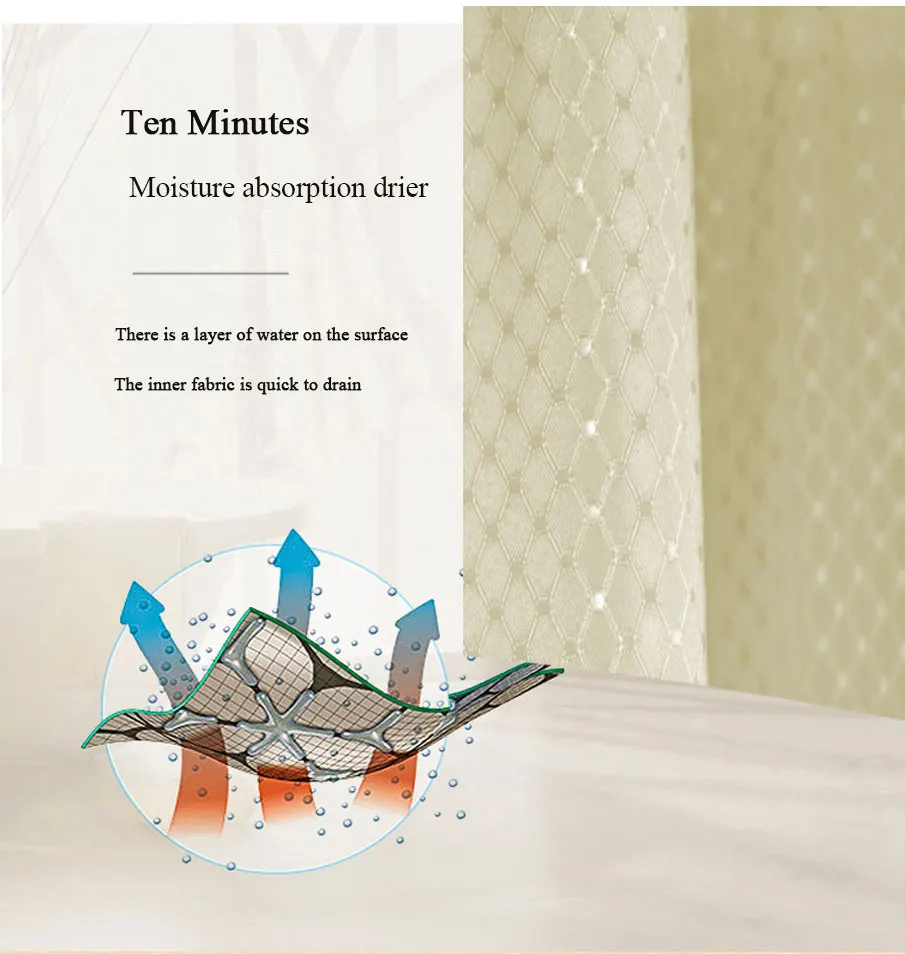 Waffle Weave Polyester Shower Curtain _07