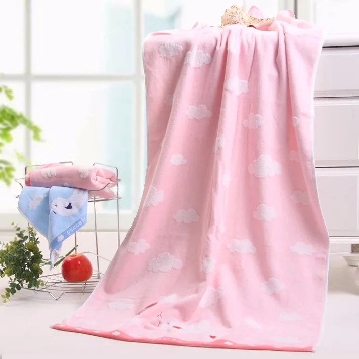 Детское Хлопковое полотенце с героем мультфильма, комплект из 3 предметов, банное полотенце для рук, пляжное полотенце с розовой птицей, с вышивкой, семейный подарок для взрослых, FG281