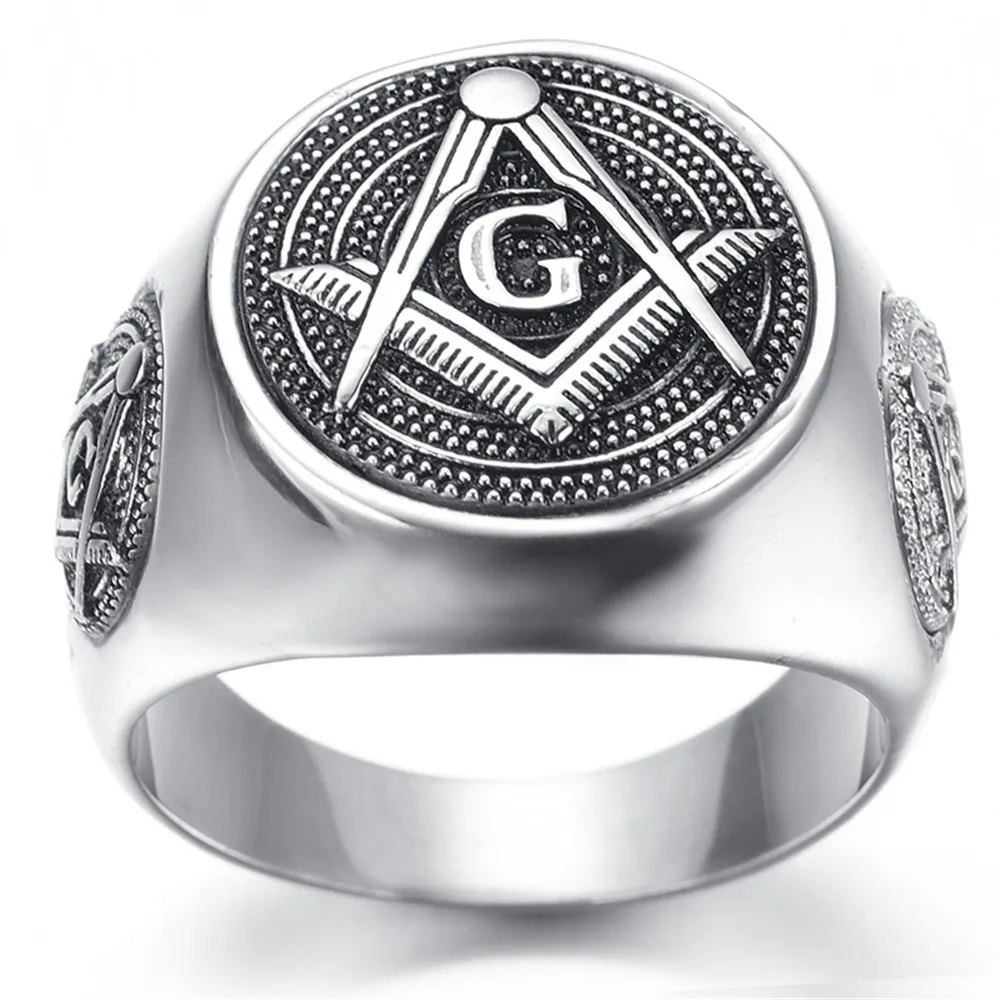 

Stainless Steel Mens Masonic Ring KR0644