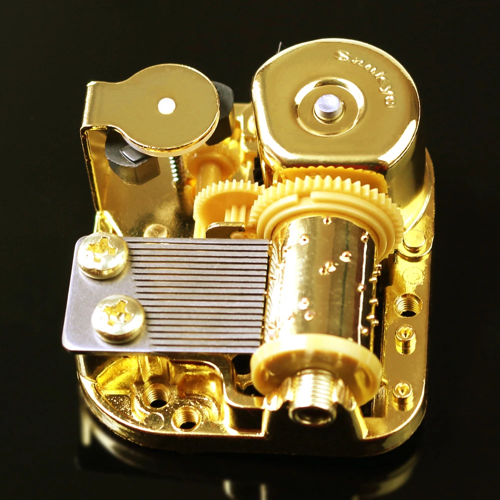Handle Gold Clockwork Type Movements Parts DIY Music Box Music Movement Set 18 Tones Beautiful Melody Gift