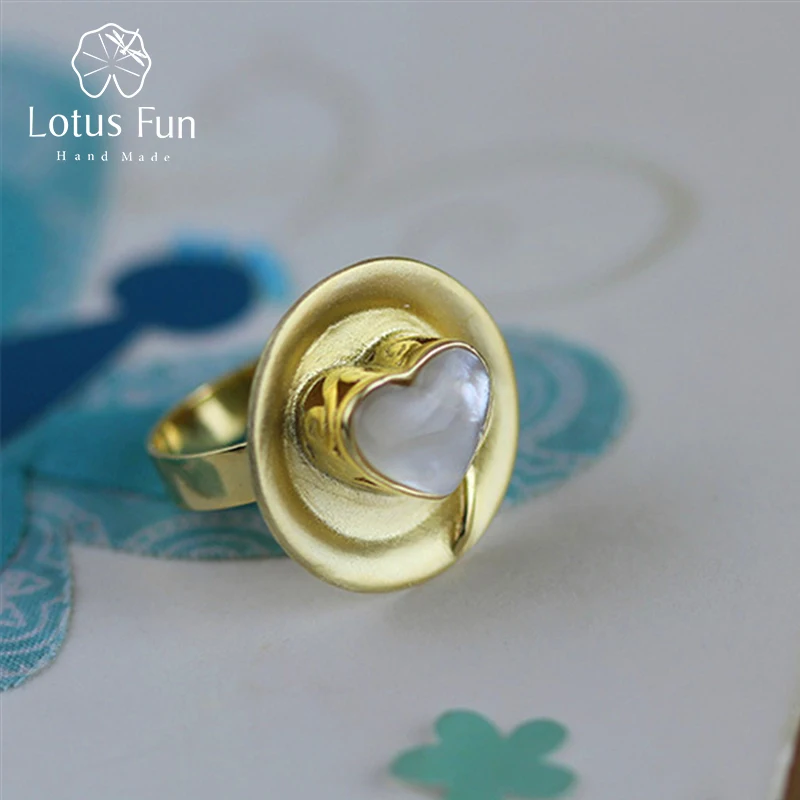 Lotus Fun Real 925 Sterling Silver Natural Handmade Love Heart Cake & Spoon Designer Fine Jewelry Afternoon Dating Female Rings