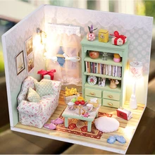 DIY Кукольный дом Миниатюрный с мебелью со шпилькой, креативный, ручная работа, 3D деревянный кукольный домик модель подарок головоломки игрушки ленивое время M012# E