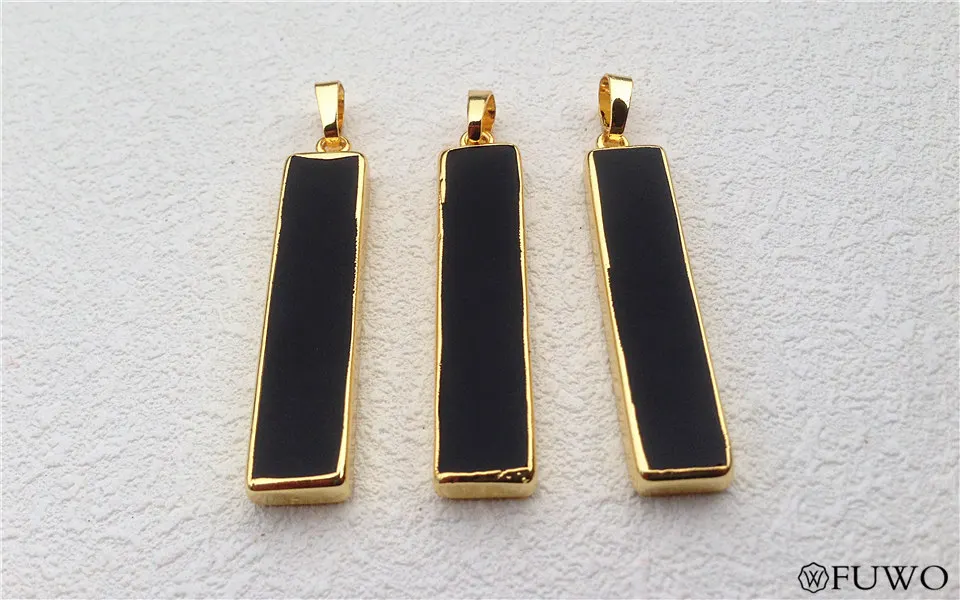 Black agate bar pendant 8