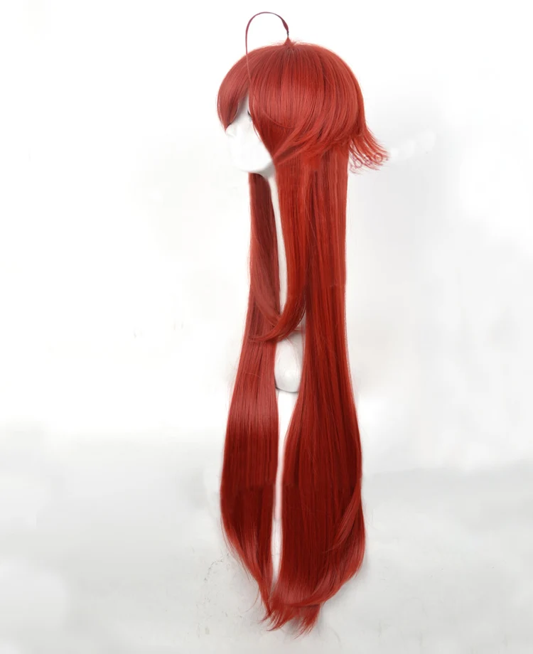 Фото Парик для косплея старшей школы DxD Rias Gremory длиной 100 см, цвет красного вина, термостойкие волосы, костюм для косплея + бесплатная шапочка для парика №4