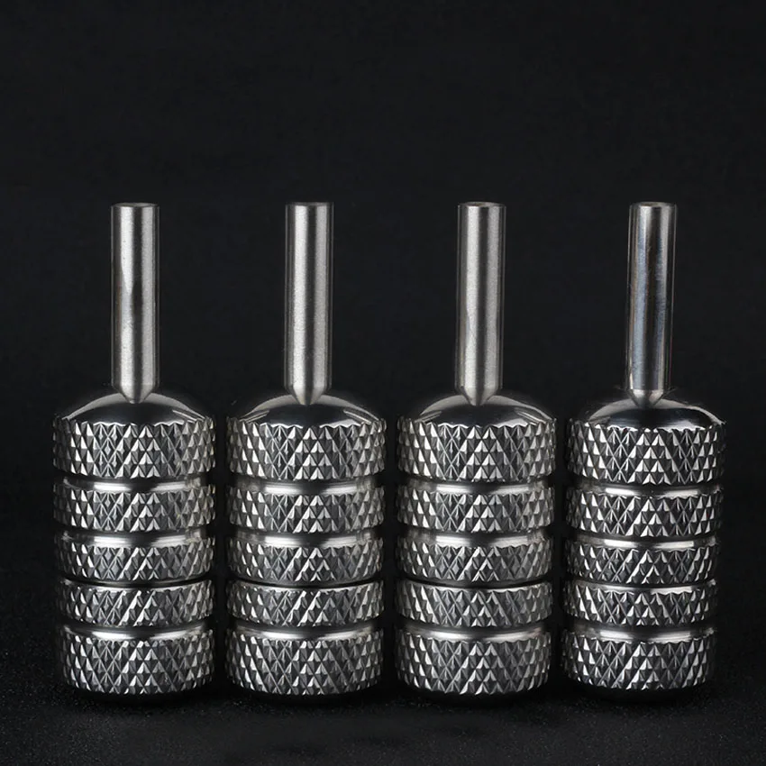 Tattoo Grip Stainless Steel 25mm Self-locking with Back Stem Handle Grip Body Art Permanent Makeup for Tattoo Needle Machine Gun