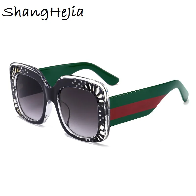 

2018 Luxury Italy Brand Sunglasses Big Frame Square Fashion Sun Glasses Female Unisex Famous Celebrity Eyeglasses UV400