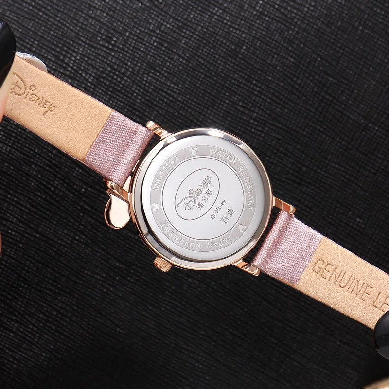 Disney Donald Duck Girl Crystal Quartz Waterproof Watch Student Leather Watches For Children With Gift Box Cartoon Kid Clock New