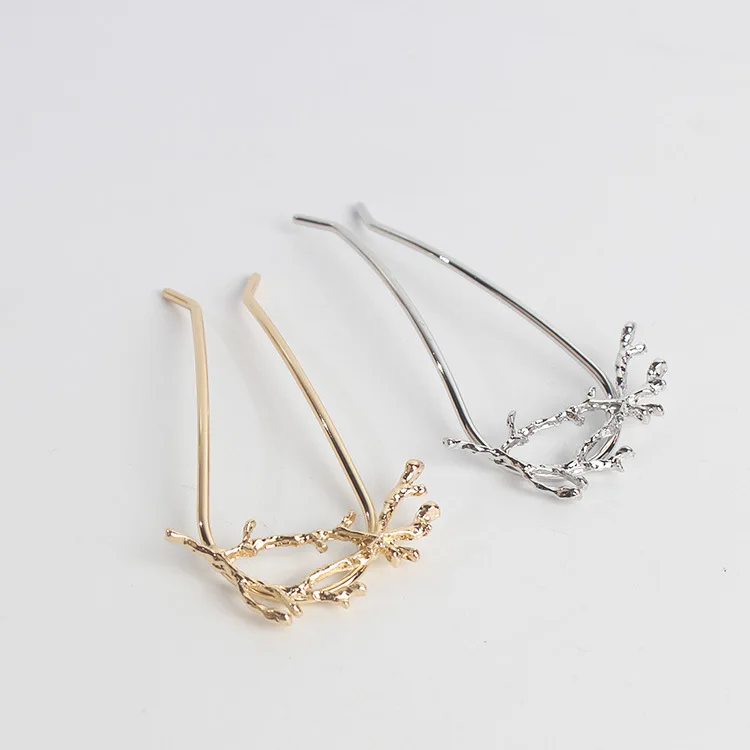 

New arrival women alloy leaves shape HairPins girl's fashion hair Clips lady's cute hair accessoriesside clips headwear