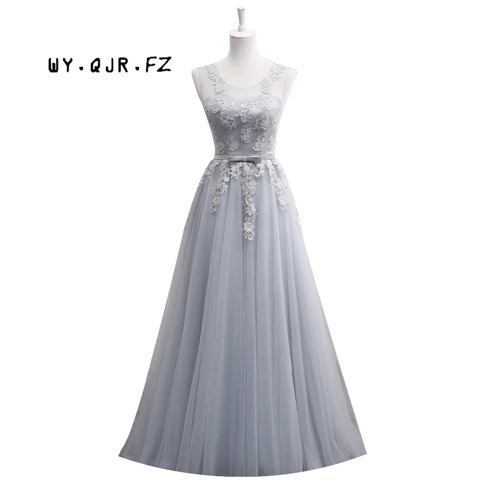 MNZ-510 # кружевные короткие Средние Длинные Новые серые платья подружки невесты