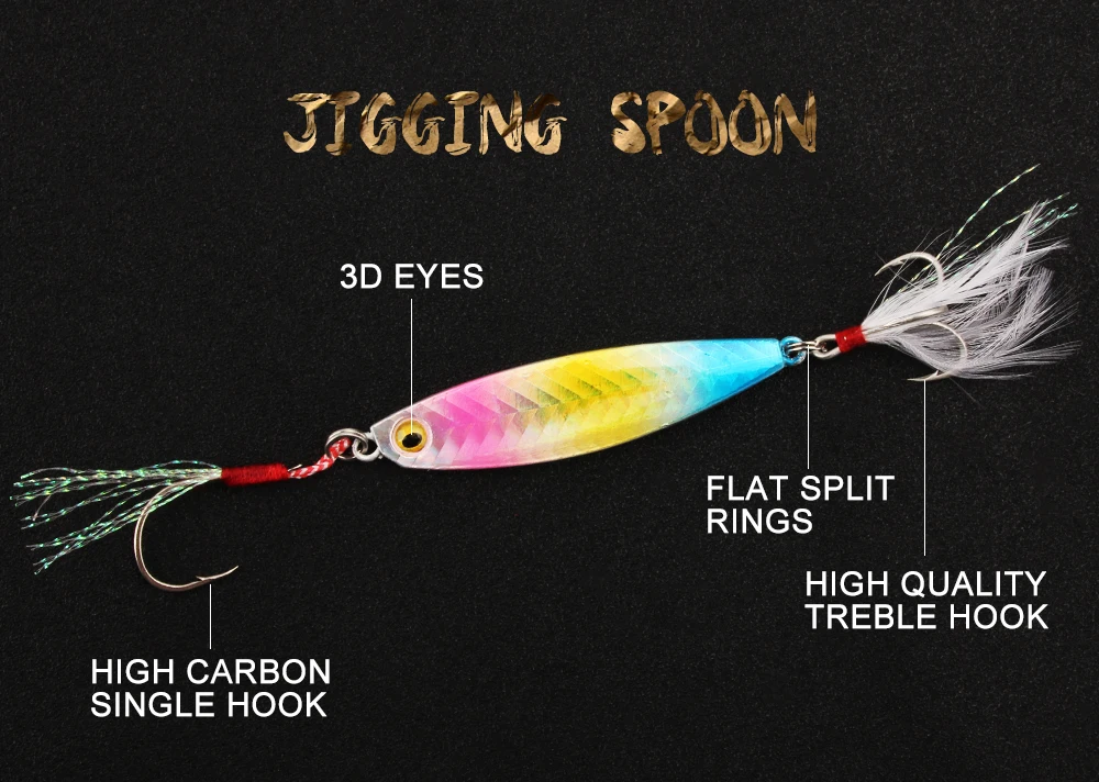 Spinpoler Flat Side Vertical Irons Jigs Metal Spoon Fishing Lure Shore Cast Laser Iron Lure Isca Spinner Jigging Bait 7g to 31g  (1)