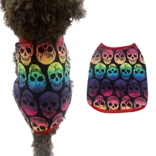Собака Одежда для маленьких собак скелет печати жилет для кошек и собак Футболка Черный Pet Одежда