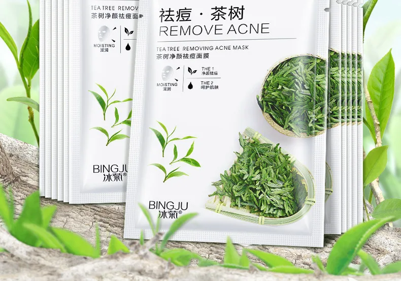 Tea Tree Face mask Acne Facial Oil Control Anti Acne Skin Care Facial Clear Moisture Sheet Korean Mascarilla Maske Masks