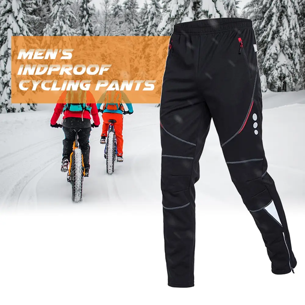 

Men's Sport Breathable Pants Riding Running Sports Pants Trousers Windproof Thermal Fleece Winter Fishing Fitness Trousers