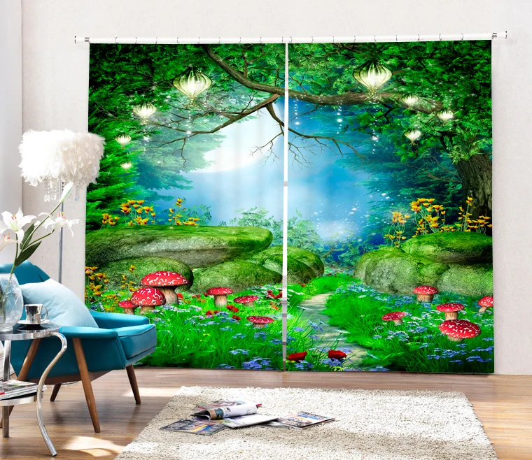 Home Decoratieve Groene Jungle 3D Verduisterende Gordijnen Voor ... Home Decoratieve Groene Jungle 3D Verduisterende Gordijnen Voor ...