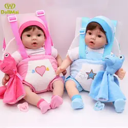 Детская переноска reborn toy dolls 17 "40 см мягкий силиконовый винил для новорожденных, для девочек и мальчиков куклы Bebe bonucas возрождённая игрушка