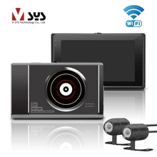 VSYS T2 обновления M1 Wi-Fi Двойной Камера Видеорегистраторы для мотоциклов автомобиля регистраторы спереди 1080 P + 720 P заднего вида мотоцикл камера вождения Регистраторы