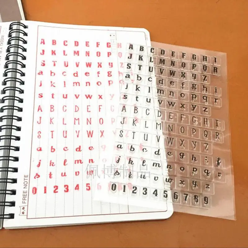 Прозрачные силиконовые штампы с надписью на английском языке буквами и узорами