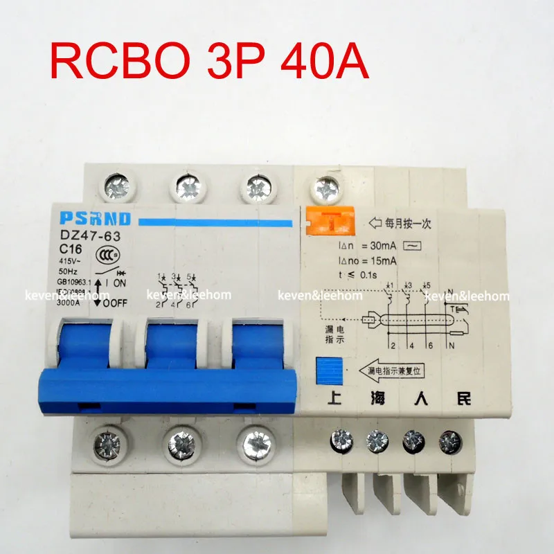 

DZ47LE 2P 40A 220 380V Small earth leakage circuit breaker DZ47LE-40A Household leakage protector switch RCBO