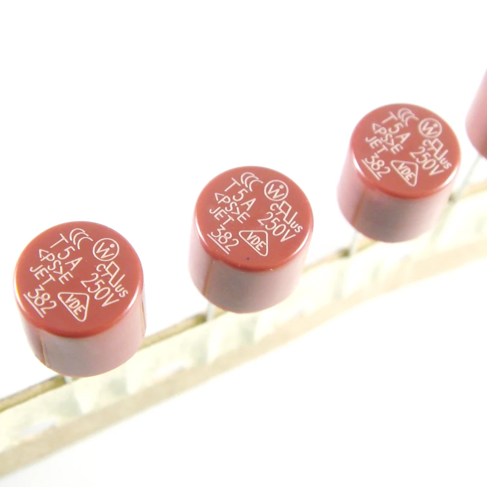 50pcs/lot Cylindrical Plastic Fuses 382 T5A 250V Cylindrical Fuse 5A