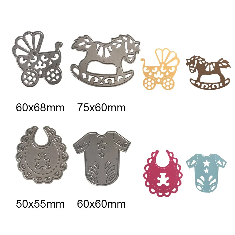 

Baby Suit Carriage Rocking Horse Cutting Dies Stencils DIY Scrapbooking Card Paper Craft Metal Decor Embossing Folder baby toys