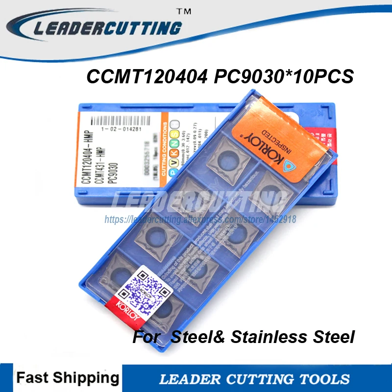 

CCMT120404 PC9030 Turning carbide inserts for SCLCR/SCKCR,Suitable for processing of Stainless Steel