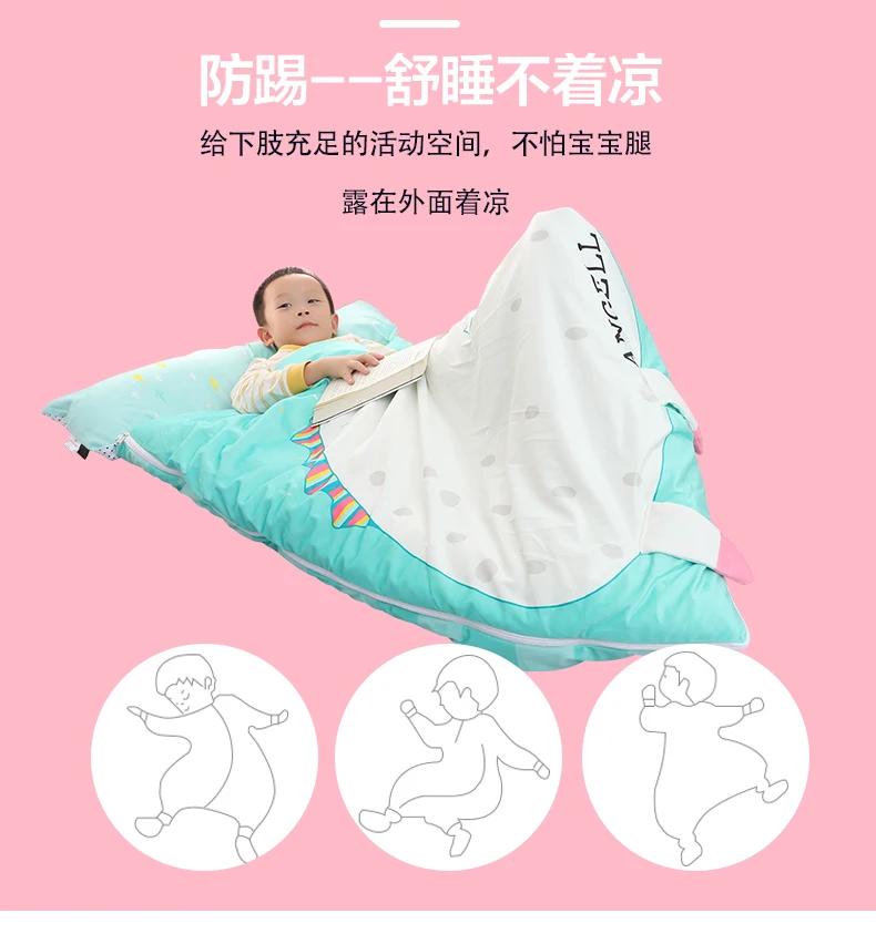 Хлопковый спальный мешок для малышей с мультяшными животными, зимние теплые спальные мешки для маленьких мальчиков и девочек, одеяло с единорогом и медведем
