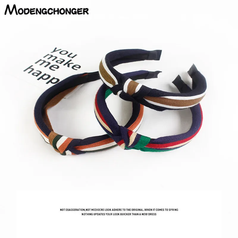

For Women Girls Elastic Hairbands Head Bezel Top Knot Turban Stripe Headbands Hair Hoop Simple Fashion Sweet Hair Accessories