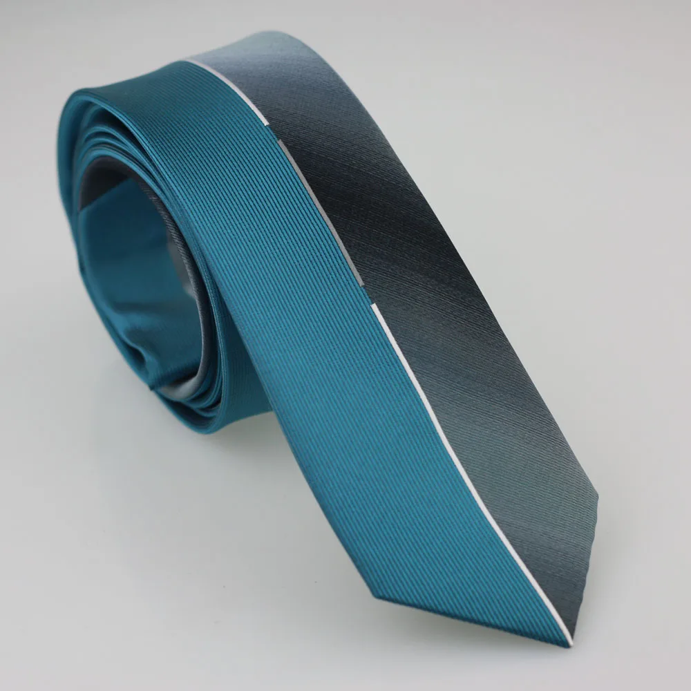 Men's Suit Ties New Design Green half Gray Silver Vertical Striped